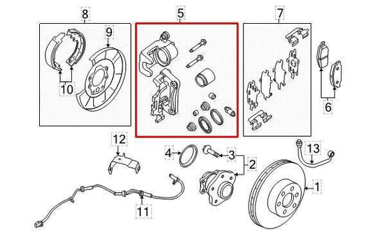 2013-2020 Nissan Pathfinder SV Rear Right Side Brake Disc Caliper 44001-1AA0A - Alshned Auto Parts