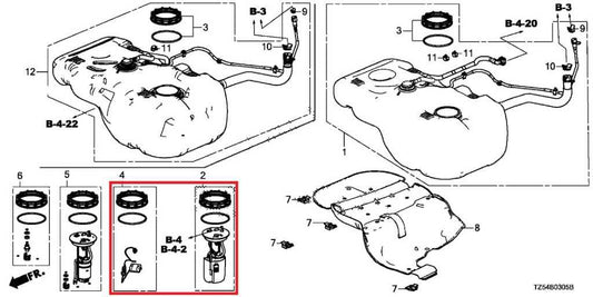 2016-2020 Acura MDX w/Tech Pkg 3.5L In Tank Fuel Pump Assembly 17045-TZ5-A11 OEM - Alshned Auto Parts