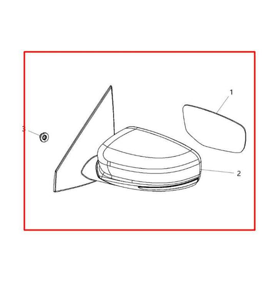 2013-2015 Dodge Dart 2.0L Driver Left Side Rear View Mirror 1TA111X8AG OEM - Alshned Auto Parts