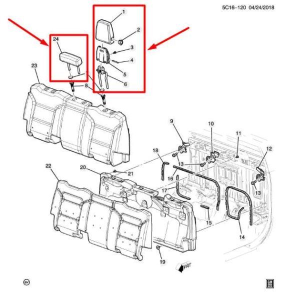 2019-22 Chevy Silverado 1500 RR Center RH & LH Seat Headrest 84841823 *ReaD* - Alshned Auto Parts