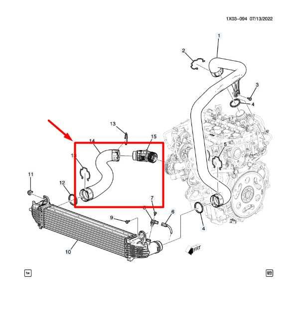 2023-25 GMC Terrain Denali 1.5L Turbocharger Intercooler Inlet Air Hose 84977051 - Alshned Auto Parts
