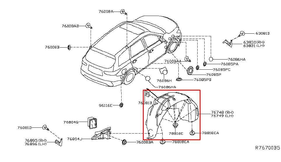 13-19 Nissan Pathfinder SV Rear Left Wheelhouse Liner Splash Shield 76749-9PF0A - Alshned Auto Parts