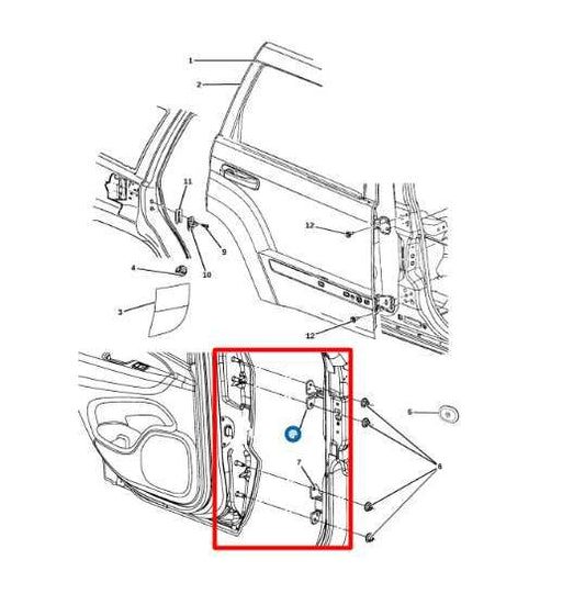 11-21 Jeep Grand Cherokee Rear RH Door Hinge Upper and Lower Set 55113660AC OEM - Alshned Auto Parts