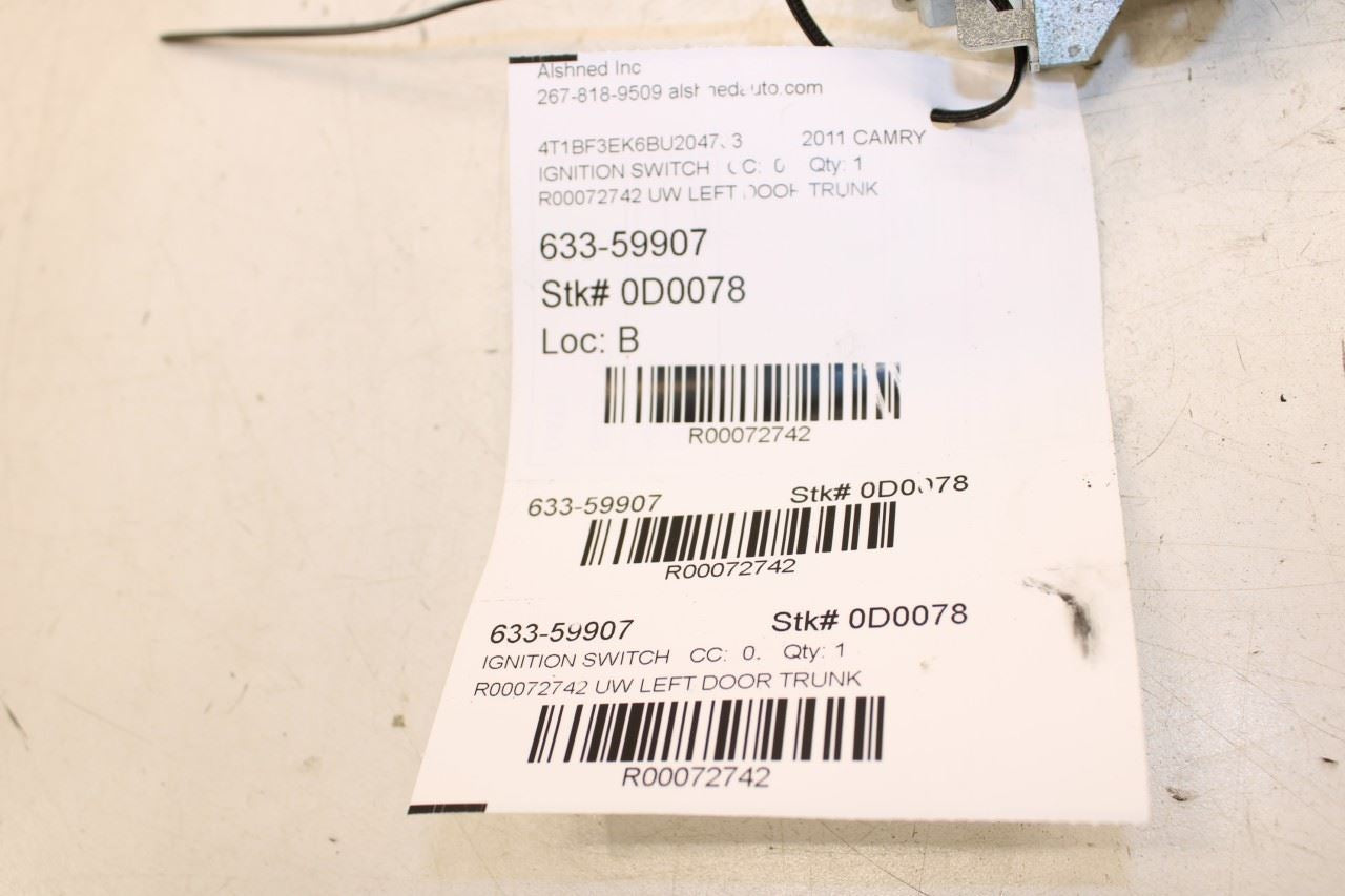 2010-11 Toyota Camry LE Set Ignition Switch Lock Cylinder w/ Door and Trunk Lock - Alshned Auto Parts