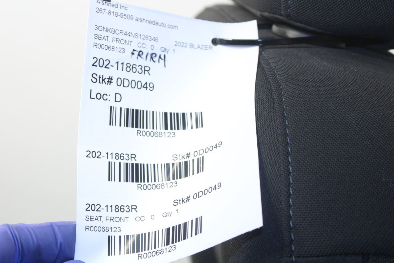 2019-2024 Chevrolet Blazer 2LT 2.0L FWD Front Passenger Right Side Seat Complete - Alshned Auto Parts