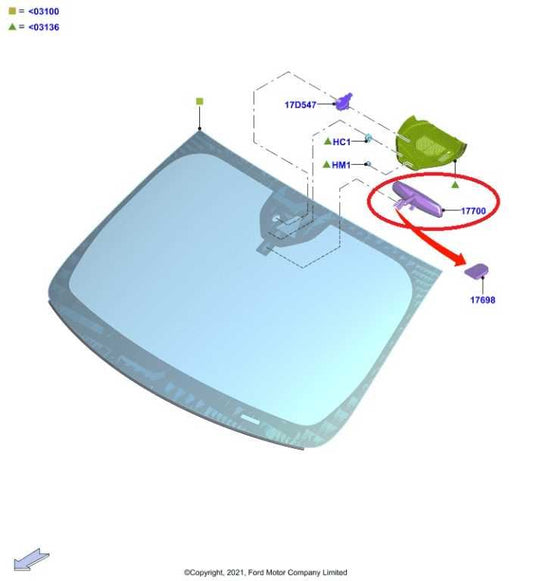 2020-2025 Ford Escape SEL Interior Inside Rear View Mirror LU5Z-17700-D OEM - Alshned Auto Parts
