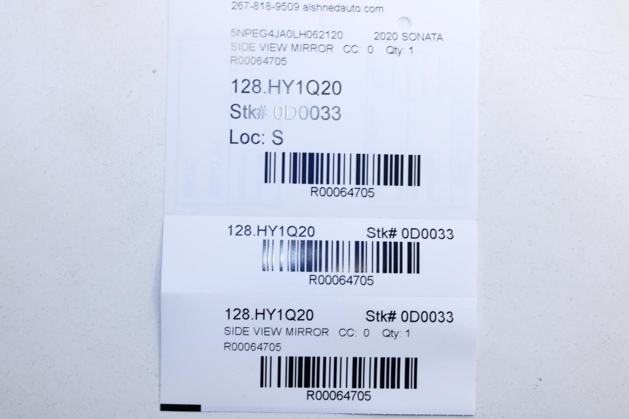 20-22 Hyundai Sonata SE Front Right Side Rear View Mirror Glass 87621-L0000 OEM - Alshned Auto Parts
