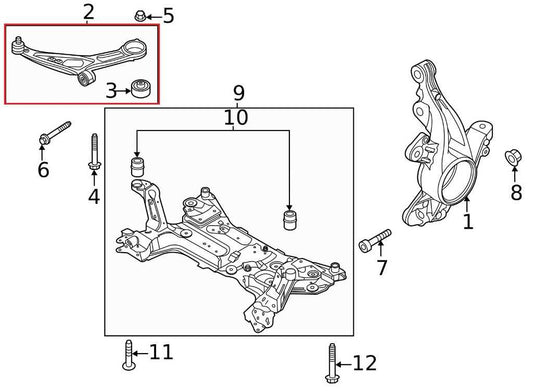 2020-2025 Ford Escape SEL AWD Front Left Lower Control Arm LX61-3A424-ANA OEM - Alshned Auto Parts