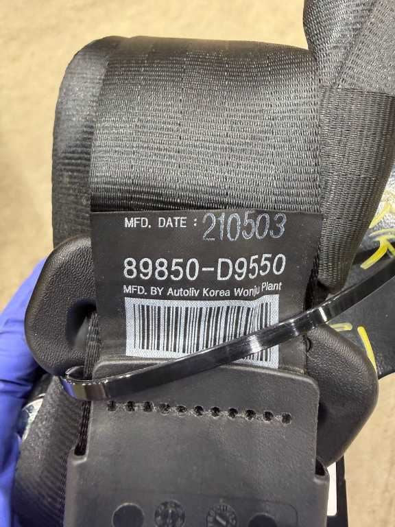 2016-22 Kia Sportage Nightfall 2.4L FWD Rear Center 2nd Row Seat Belt Retractor9