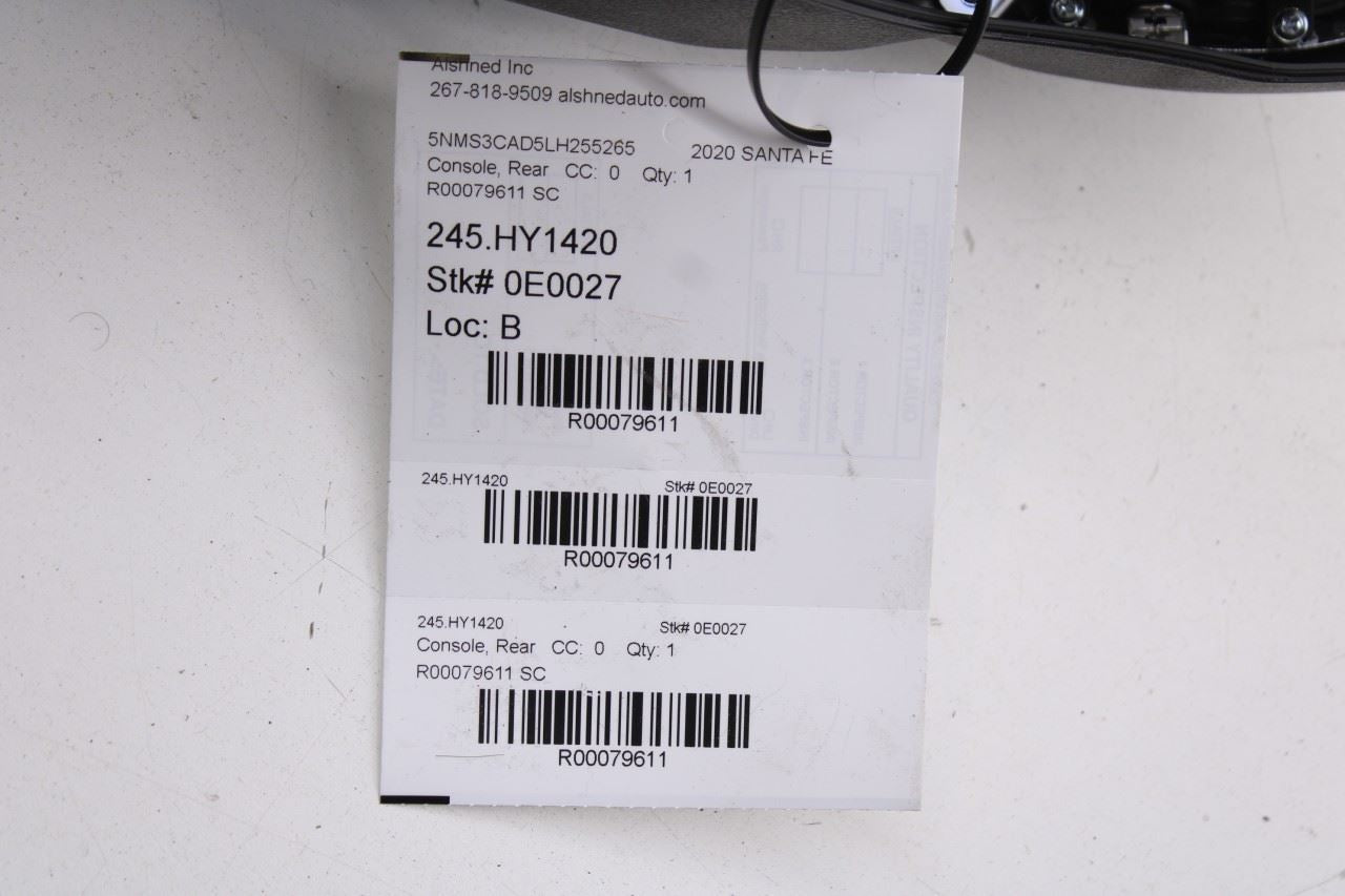 19-20 Hyundai Santa Fe SEL Rear Center Floor Console Back Panel Cover 84640S2000 - Alshned Auto Parts