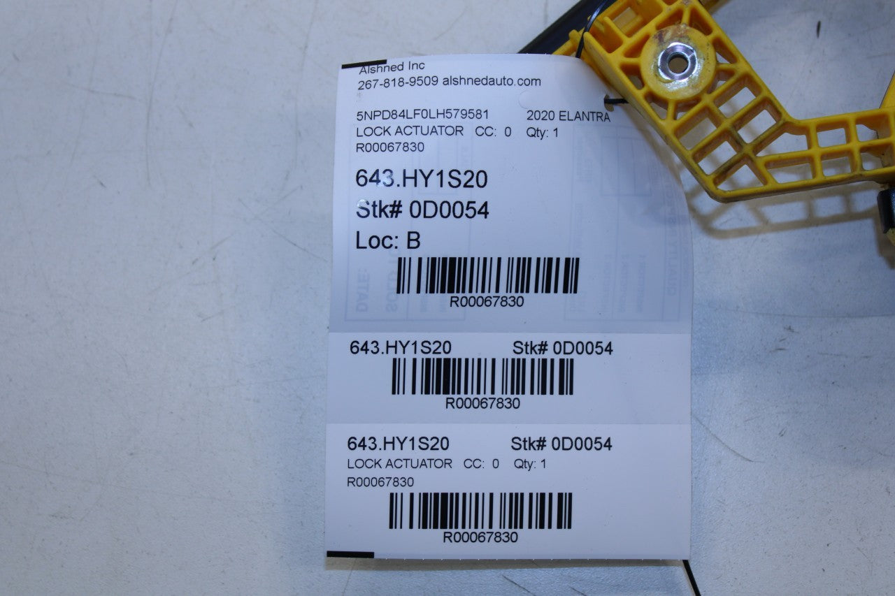 2016-20 Hyundai Elantra SEL Rear Right Side Door Lock Latch Actuator 81420-F2000 - Alshned Auto Parts