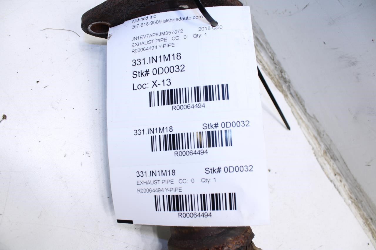 2016-2023 Infiniti Q50 Luxe RWD 3.0L Front Exhaust System Pipe 20020-4GF0A OEM - Alshned Auto Parts