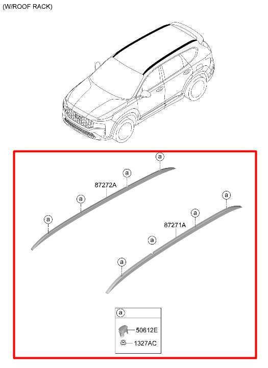 19-23 Hyundai Santa Fe SEL AWD RH and LH Side Roof Rail Luggage Carrier Rack Set - Alshned Auto Parts