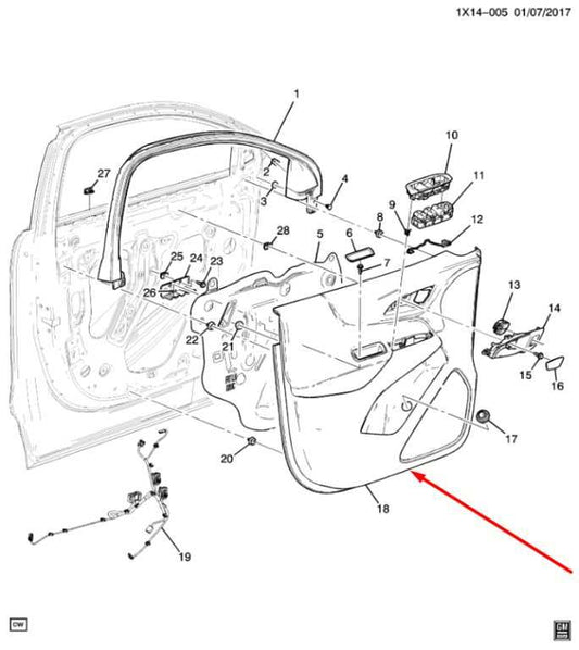 2018 Chevrolet Equinox LT Front Left Side Door Trim Panel 84524698 OEM *ReaD* - Alshned Auto Parts