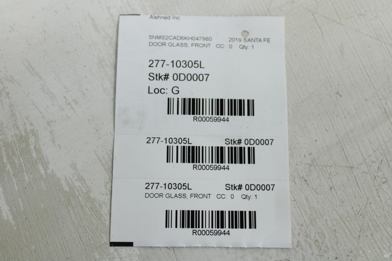2019-2023 Hyundai Santa Fe Front Right Side Door Window Glass 82421-S2000 OEM - Alshned Auto Parts