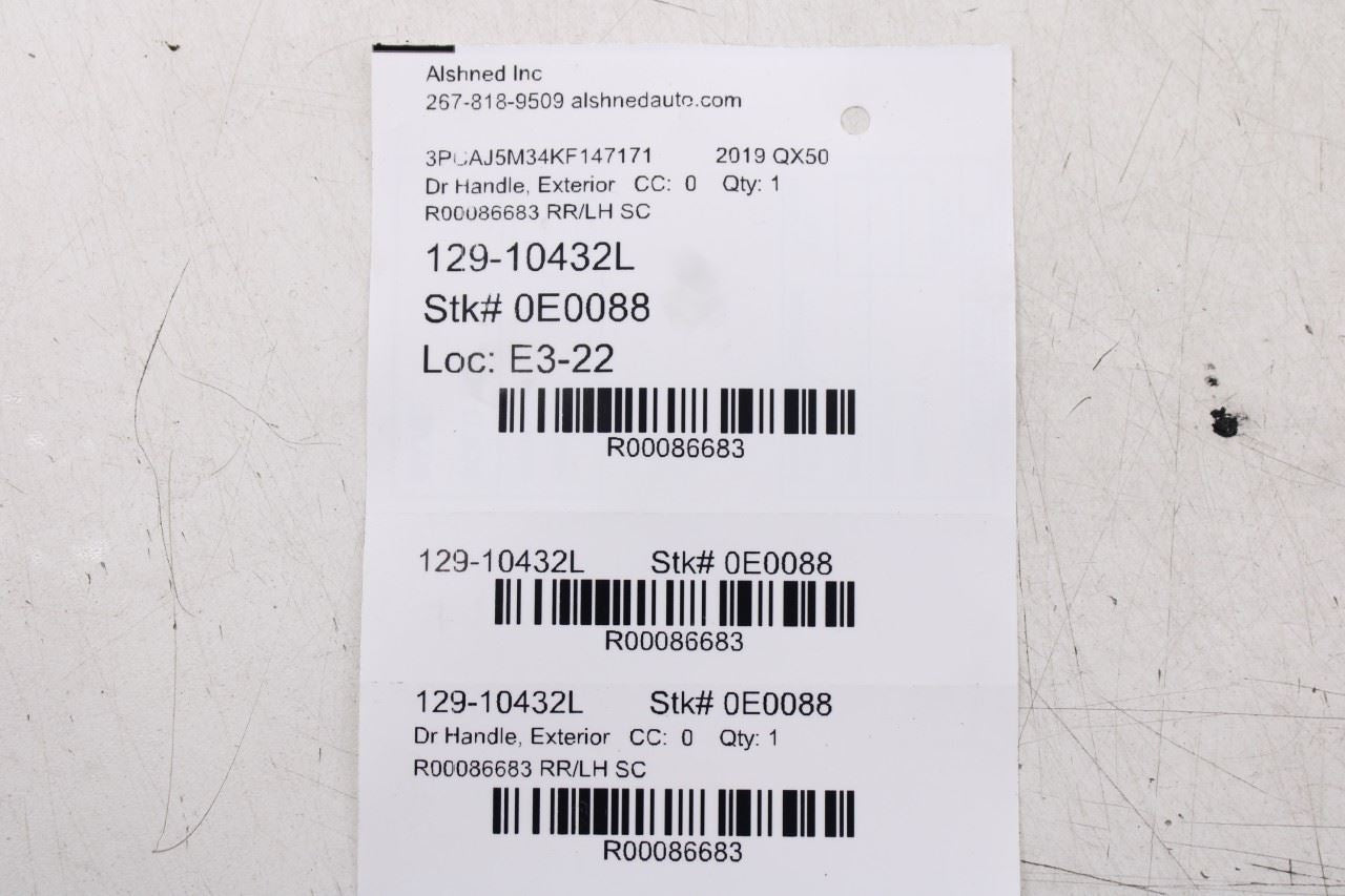 2019-25 Infiniti QX50 ESSENTIAL 2.0L Front Driver Left Side Door Exterior Handle - Alshned Auto Parts