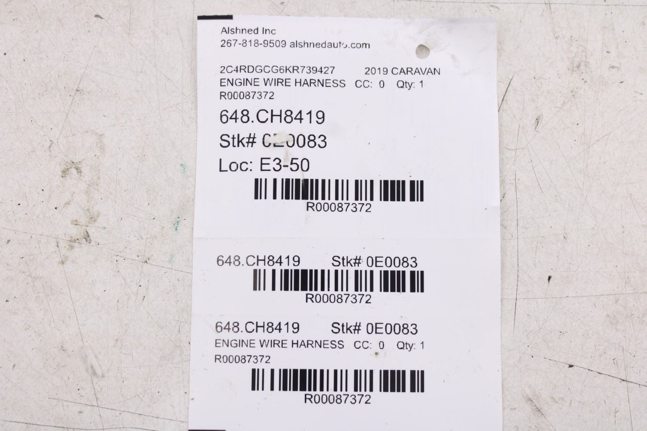 2011-2020 Dodge Grand Caravan SXT 3.6L Fuel Injector Wire Harness 5148037AM OEM13