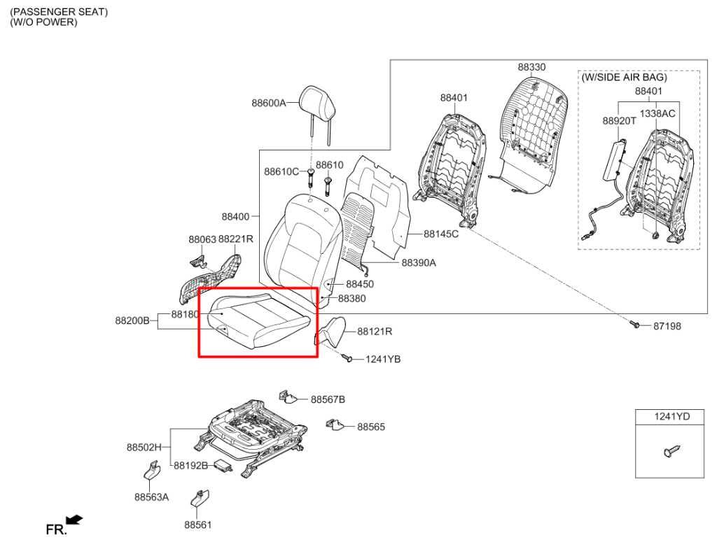 20-22 Kia Sportage Nightfall 2.4L Front Passenger Right Side Seat Lower Cushion - Alshned Auto Parts