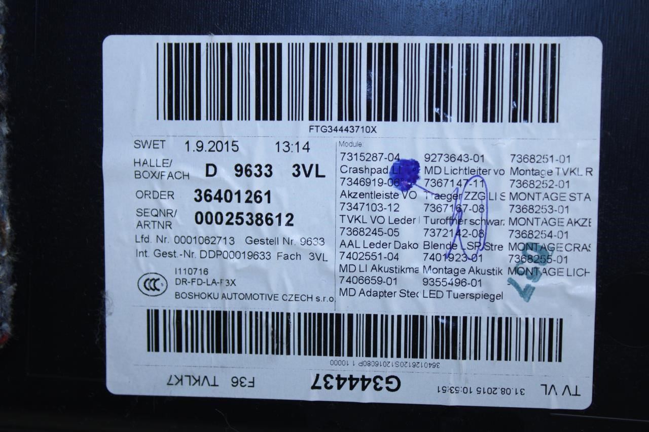 2015-2016 BMW 435i Gran Coupe xDrive Front Left Door Trim Panel 51-41-7-347-103 - Alshned Auto Parts