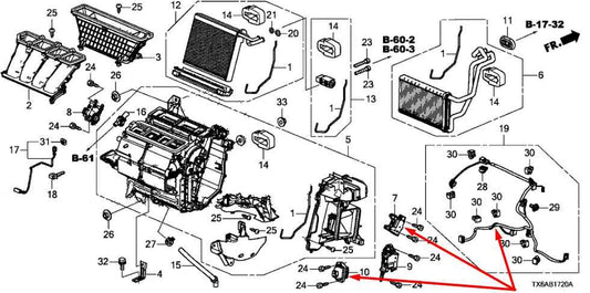 2017-2022 Acura ILX HVAC System Wire Harness with HVAC Blend Door Actuator Set - Alshned Auto Parts