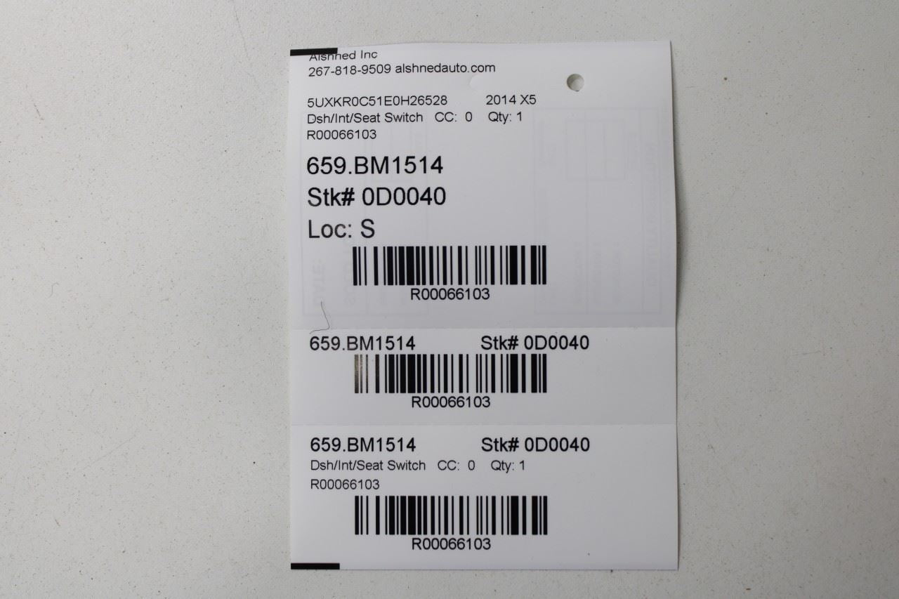 14-23 BMW X5 xDrive35i 3.0L AWD Rear Trunk Deck Lid Release Open Control Switch - Alshned Auto Parts