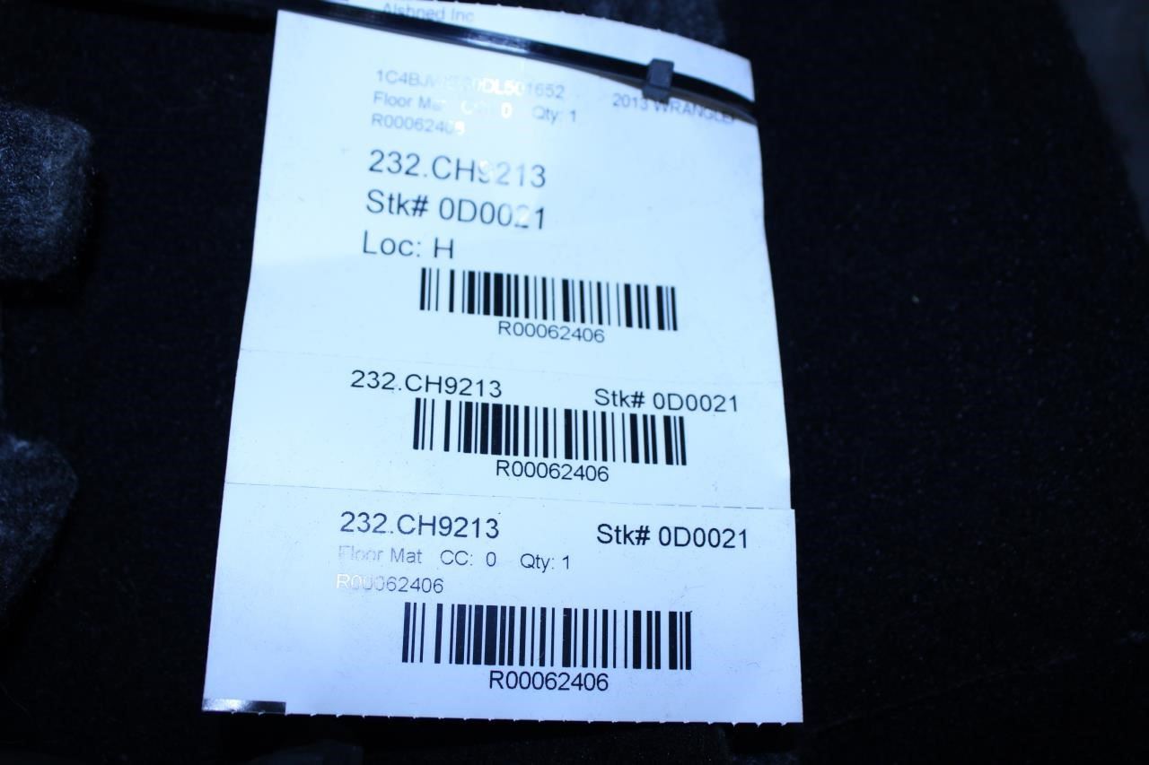 2011-13 Jeep Wrangler Front and Rear RH and LH Floor Carpet Mats Set 1RV68DX9AB - Alshned Auto Parts