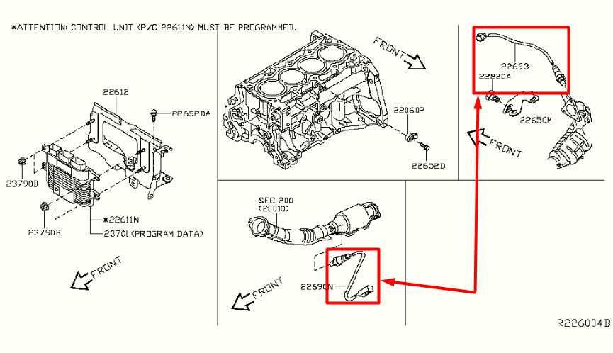 2013-2019 Nissan Sentra SV 1.8L Front and Rear Oxygen Sensor 226A0-3RC0A OEM1