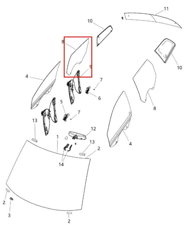 09-20 Dodge Journey SXT 3.6L Rear Passenger RH Side Door Window Glass 5076890AC1