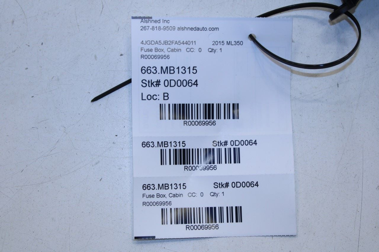 12-15 Mercedes-Benz ML350 3.5L Cabin Instrument Panel Fuse Relay Junction Block - Alshned Auto Parts