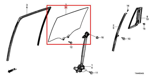 2013-2018 Acura RDX Rear Left Driver Side Door Window Glass 73450-TX4-A01 OEM - Alshned Auto Parts