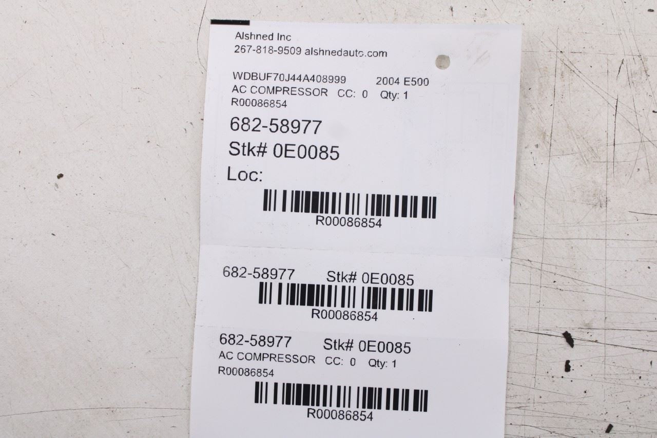 2003-2006 Mercedes-Benz E500 5.0L AC Air Conditioner Compressor 00123012118813
