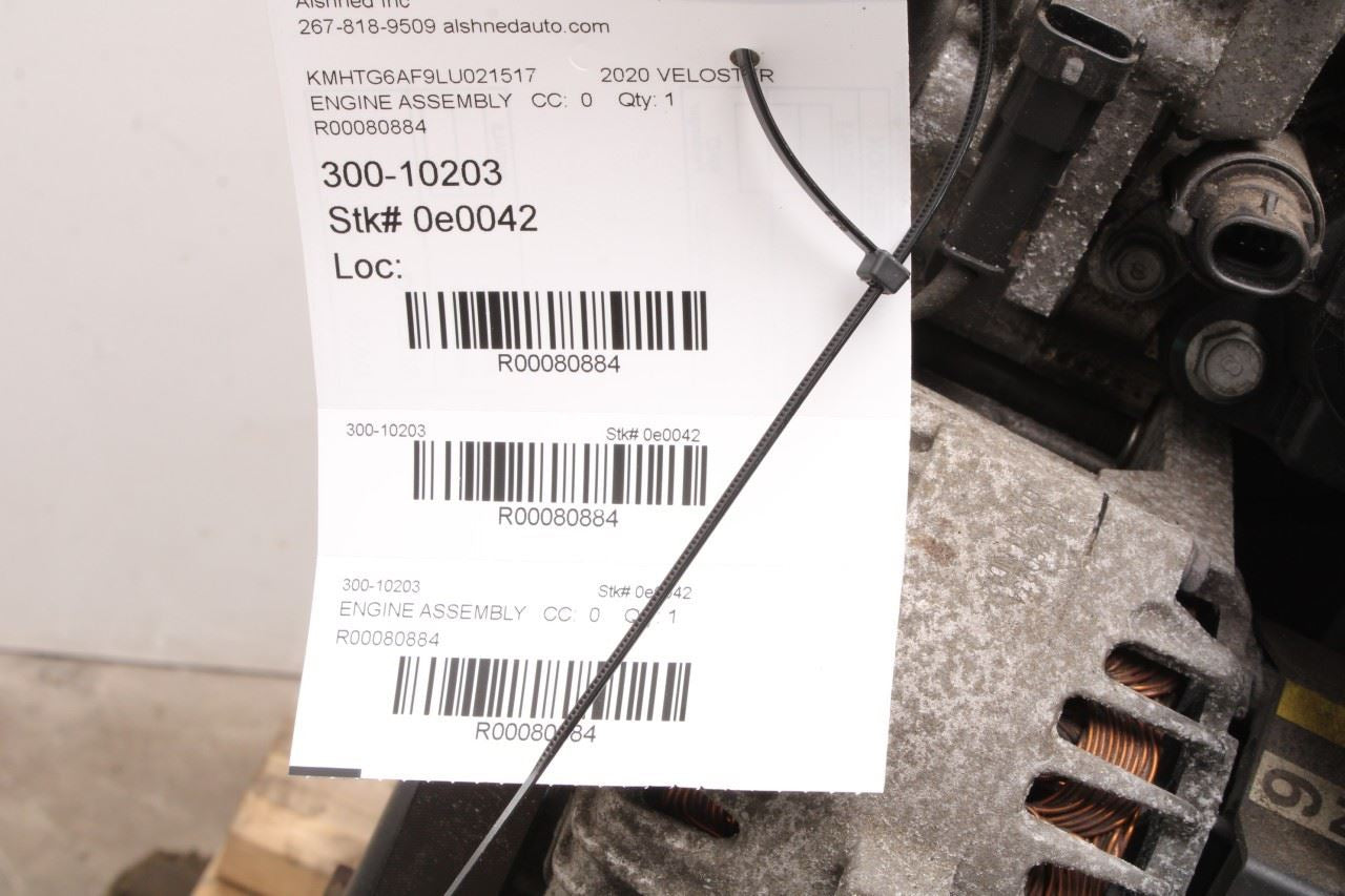 2019-2021 Hyundai Veloster 2.0L AT Engine Motor VIN F 8th digit 71K 21101-2EK07 - Alshned Auto Parts