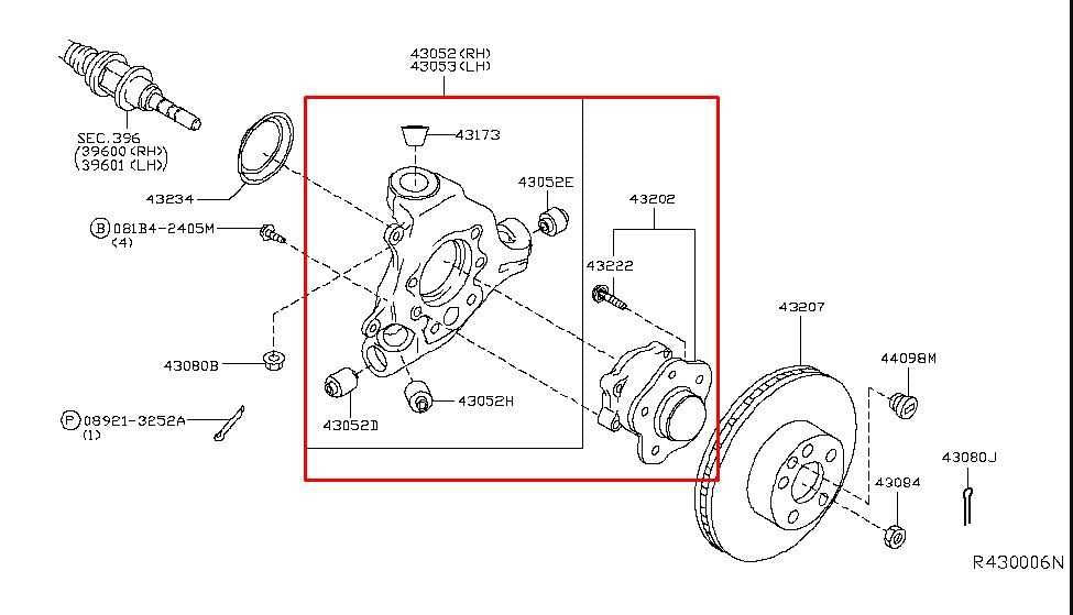 2016-2020 Infiniti QX60 Rear Left Driver Side Spindle Knuckle Hub 43019-1AA0A1