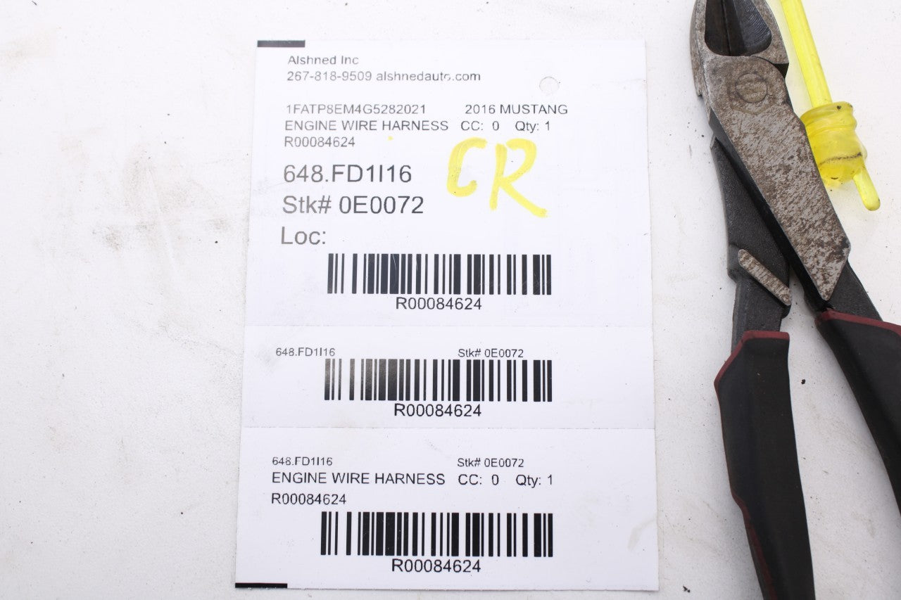 2016-17 Ford Mustang Conv V6 3.7L RWD Under Hood Engine Bay Wire Harness *ReaD*12