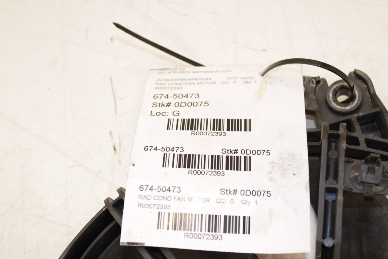 2014-17 Infiniti QX50 3.7L Dual Radiator Cooling Fan Motor Assembly 21481-JK00A - Alshned Auto Parts