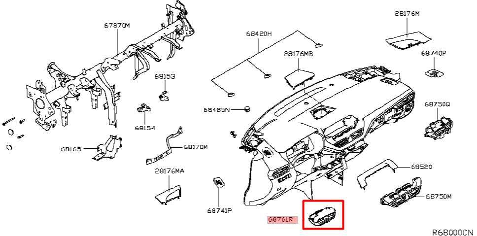 2019-24 Nissan Altima Dash FR LH Side Air Vent Trim Cover Panel 68761-6CA0A OEM - Alshned Auto Parts