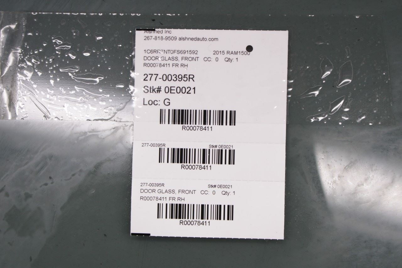 2011-18 RAM 1500 Laramie Front Right Passenger Side Door Window Glass 55112390AB - Alshned Auto Parts