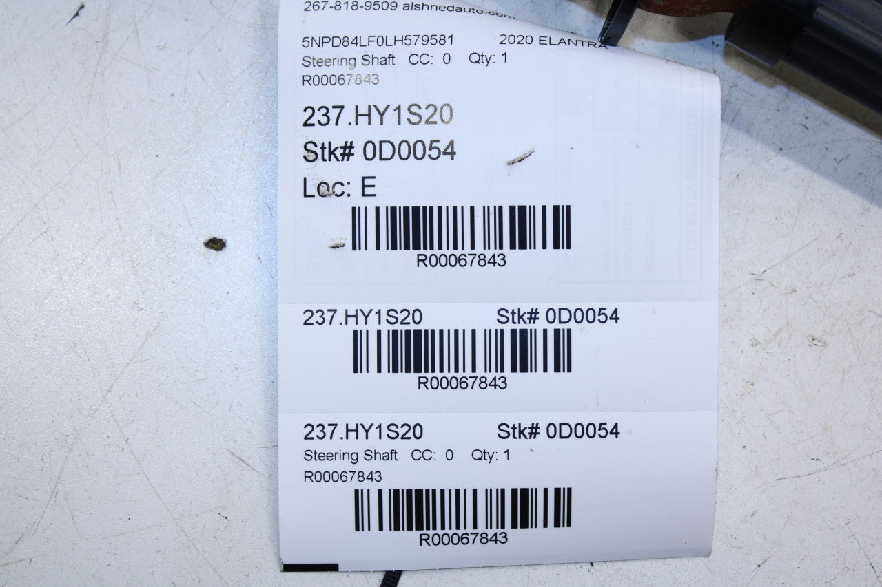 2019-2020 Hyundai Elantra SEL 2.0L FWD Steering Column Intermediate Lower Shaft - Alshned Auto Parts