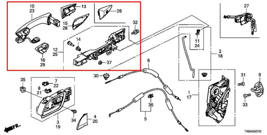 2019-22 Acura ILX Technology A-Spec Front Right Side Door Exterior Handle *ReaD* - Alshned Auto Parts