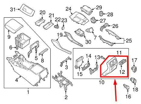 2016-2020 Infiniti QX60 Center Console Rear Panel 96931-9NB2A OEM - Alshned Auto Parts