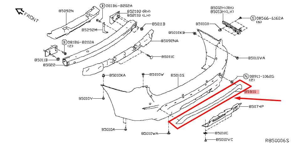 2017-2020 Nissan Pathfinder RR Bumper Lower Trim Molding Chrome 85072-9PF0A OEM - Alshned Auto Parts