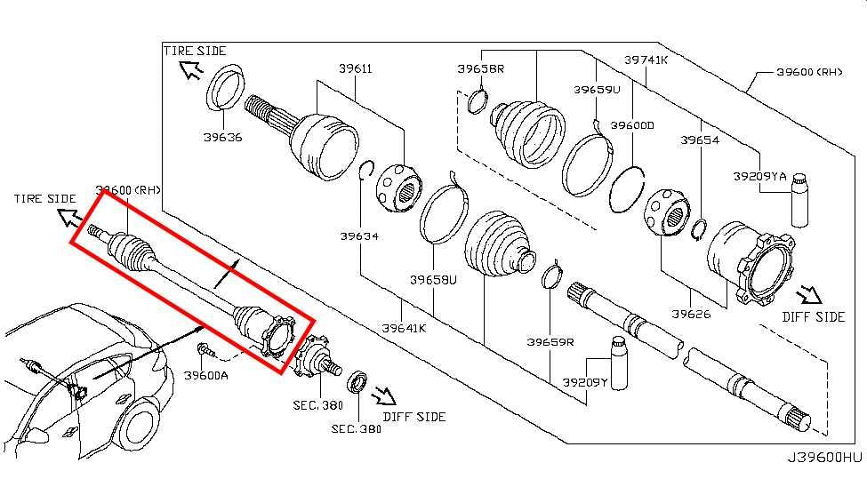 2014-2017 Infiniti QX50 AWD Rear Right Side CV Axle Drive Half Shaft 39600-1BB0A - Alshned Auto Parts