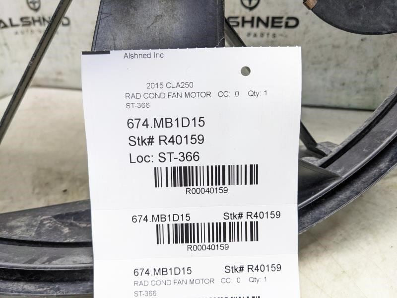 14-19 Mercedes-Benz CLA250 Radiator Cooling Fan Motor Assy 3-136-613-450 *ReaD* - Alshned Auto Parts