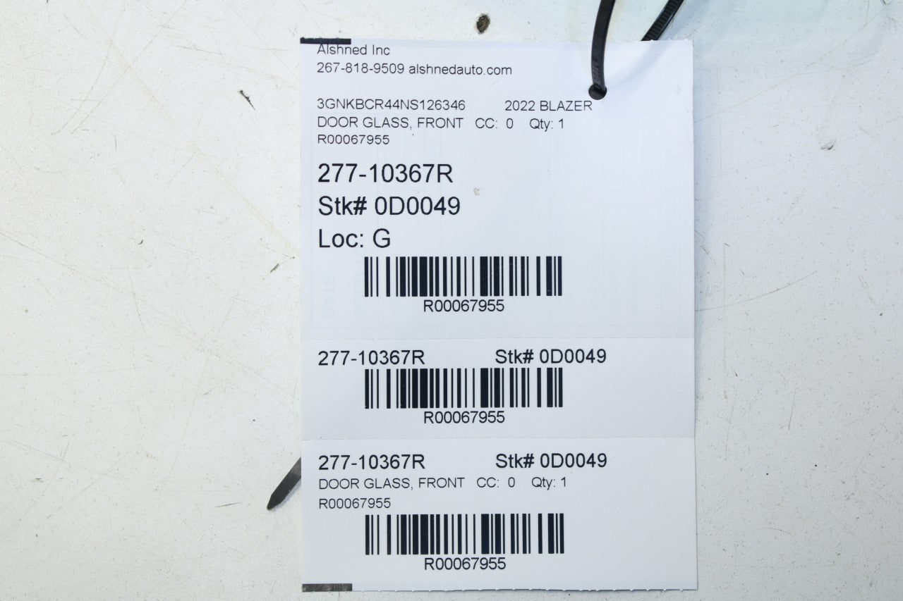2019-2025 Chevrolet Blazer 2LT Front Right Side Door Window Glass 84955048 OEM - Alshned Auto Parts