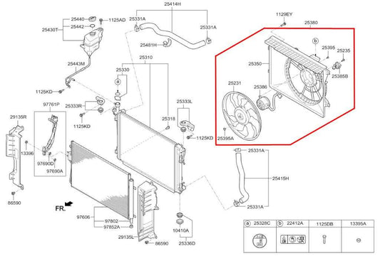 2015-2018 Kia Sedona LX 3.3L Radiator Cooling Fan Motor Assembly 25380A9000 OEM - Alshned Auto Parts