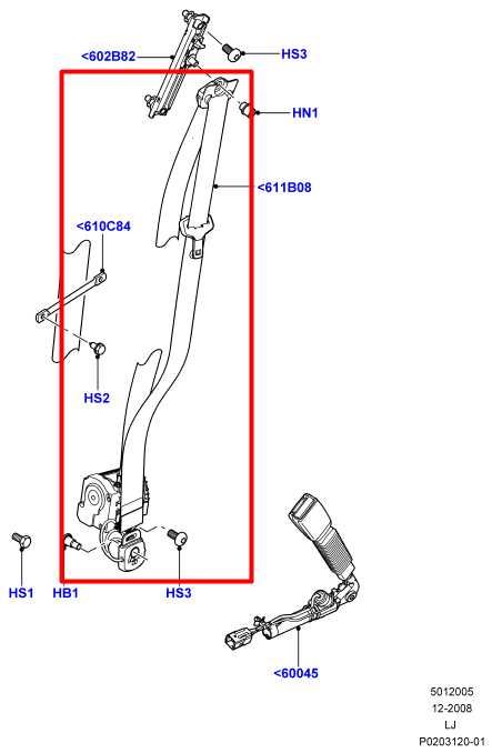 2010-12 Land Rover Range Rover HSE 5.0L 4WD Front Right Side Seat Belt Retractor1