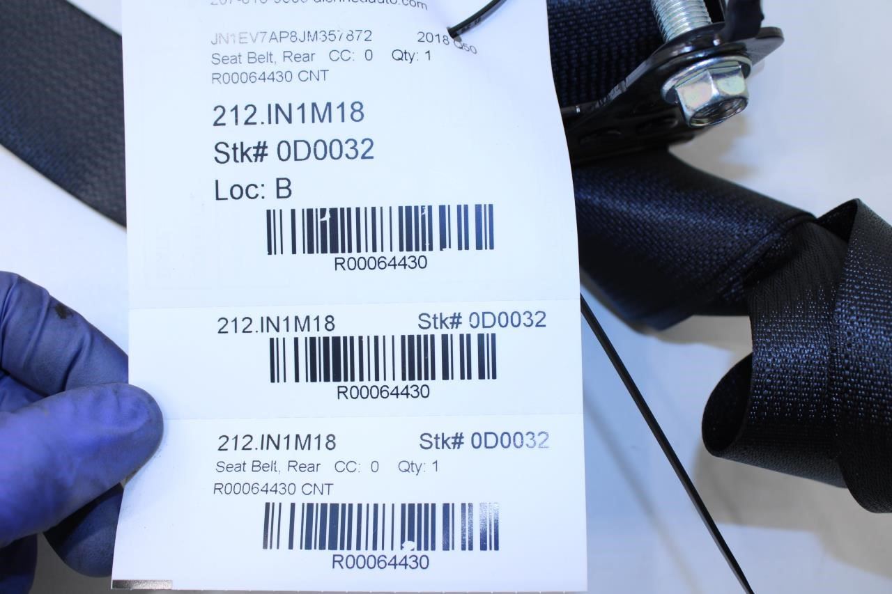 17-23 Infiniti Q50 Luxe RWD Rear Center 2nd Row Seat Belt Retractor 88854-6HF2A - Alshned Auto Parts