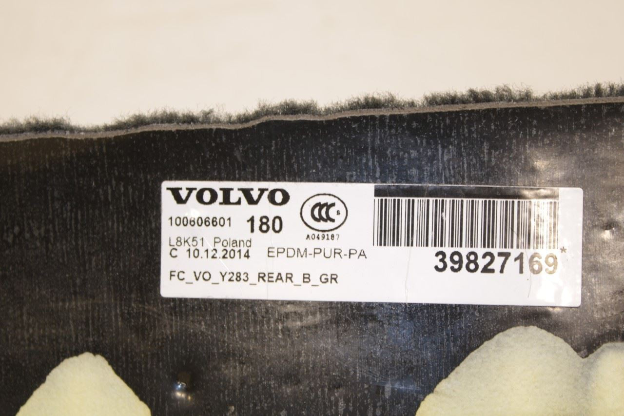 15-16 Volvo S60 T5 Premier 2.0L FWD Rear 2nd Row Floor Covering Carpet 39827169 - Alshned Auto Parts