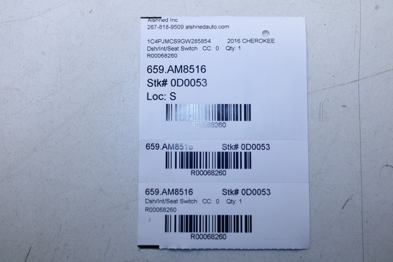 2014-2021 Jeep Cherokee 75th Anniversary Front Left Power Seat Adjustment Switch - Alshned Auto Parts