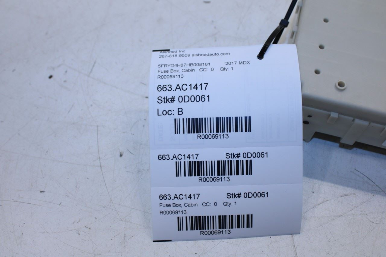 17-20 Acura MDX Advance 3.5L Rear Cabin Fuse Relay Junction Block 38230-TZ6-A12 - Alshned Auto Parts